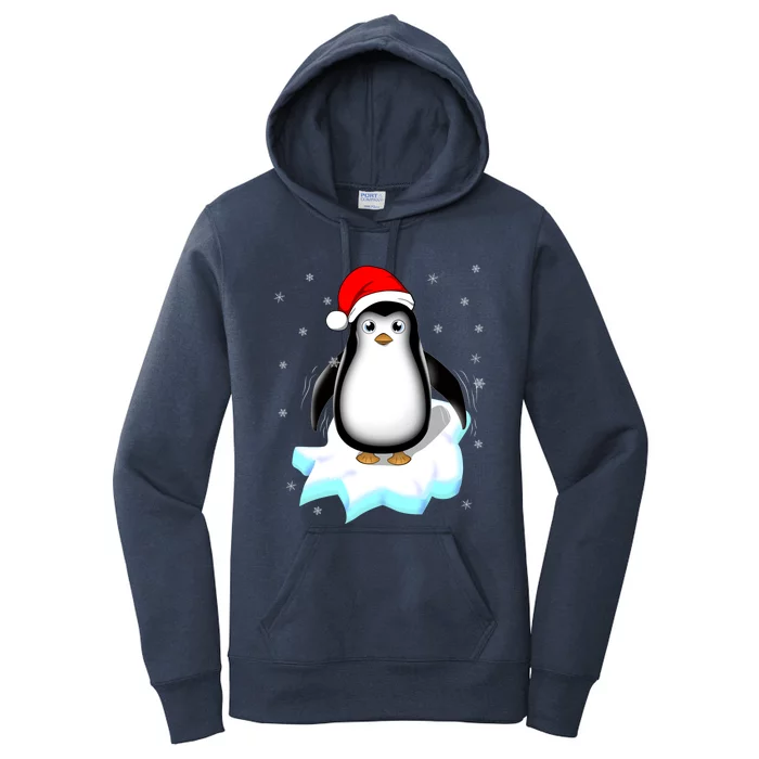 Snow Winter Holiday Gift Xmas Pajama Cute Christmas Penguin Cute Gift Women's Pullover Hoodie