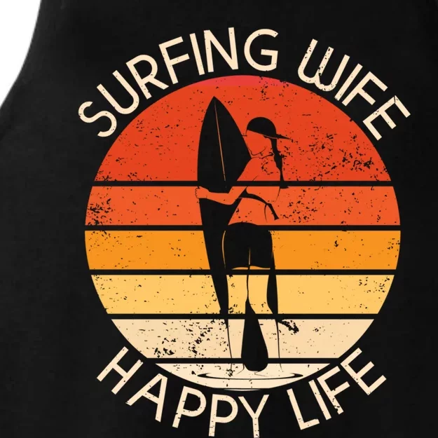 Surfing Wife Happy Life Beach Sup Longboard Summer Surfer Cool Gift Ladies Tri-Blend Wicking Tank