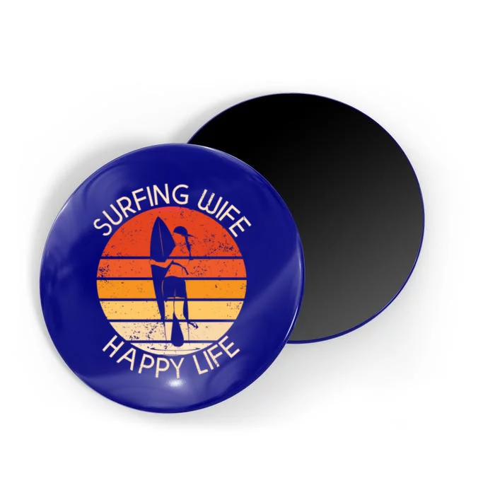 Surfing Wife Happy Life Beach Sup Longboard Summer Surfer Cool Gift Magnet