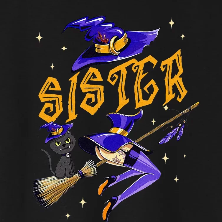 Sister Witch Halloween Party Matching Group Women's Crop Top Tee