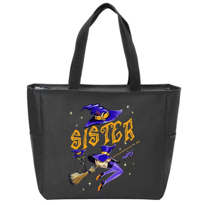 Sister Witch Halloween Party Matching Group Zip Tote Bag