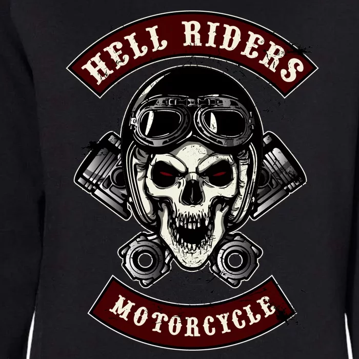 Skull With Helmet And Piston Womens California Wash Sweatshirt