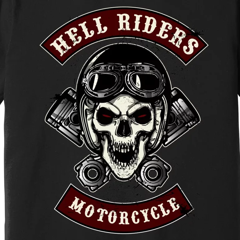 Skull With Helmet And Piston Premium T-Shirt