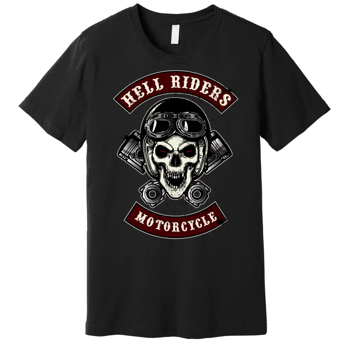 Skull With Helmet And Piston Premium T-Shirt