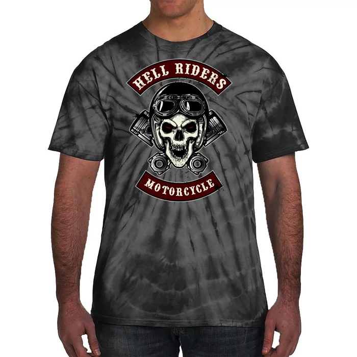 Skull With Helmet And Piston Tie-Dye T-Shirt