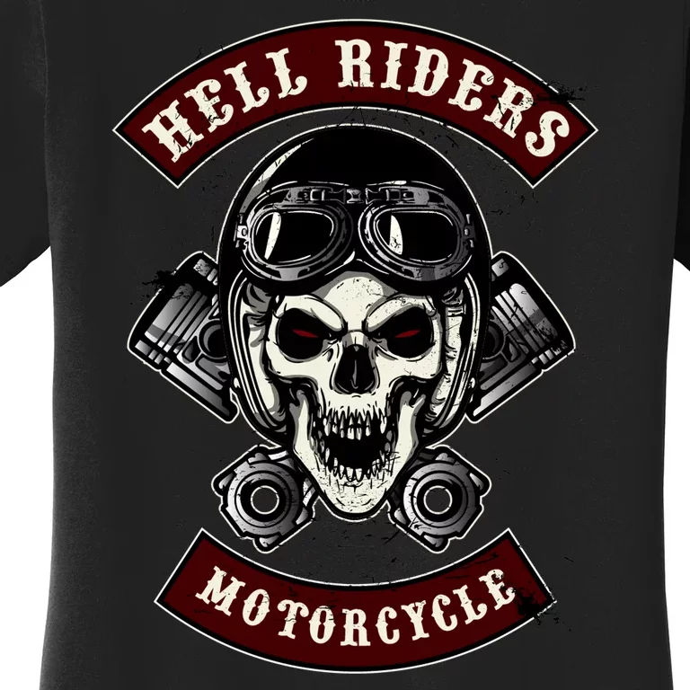 Skull With Helmet And Piston Women's T-Shirt