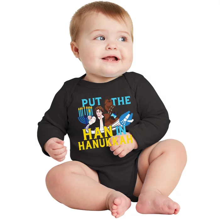 Star Wars Han Solo & Chewbacca Put The Han In Hanukkah Baby Long Sleeve Bodysuit