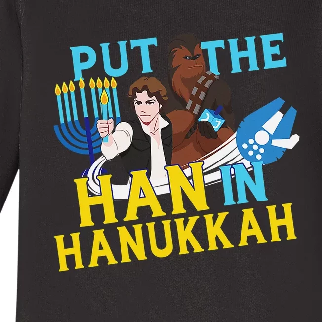 Star Wars Han Solo & Chewbacca Put The Han In Hanukkah Baby Long Sleeve Bodysuit