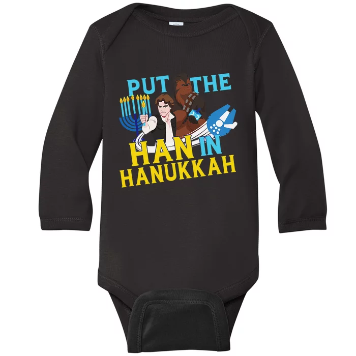 Star Wars Han Solo & Chewbacca Put The Han In Hanukkah Baby Long Sleeve Bodysuit