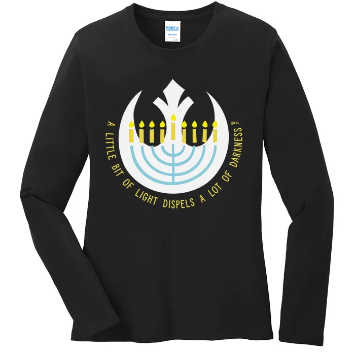 Star Wars Hanukkah Menorah Rebel Alliance A Little Light Ladies Long Sleeve Shirt