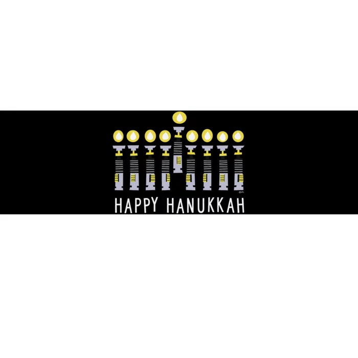 Star Wars Happy Hanukkah Luke Skywalker Lightsaber Menorah Bumper Sticker