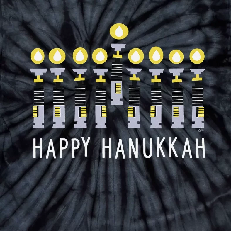 Star Wars Happy Hanukkah Luke Skywalker Lightsaber Menorah Tie-Dye T-Shirt