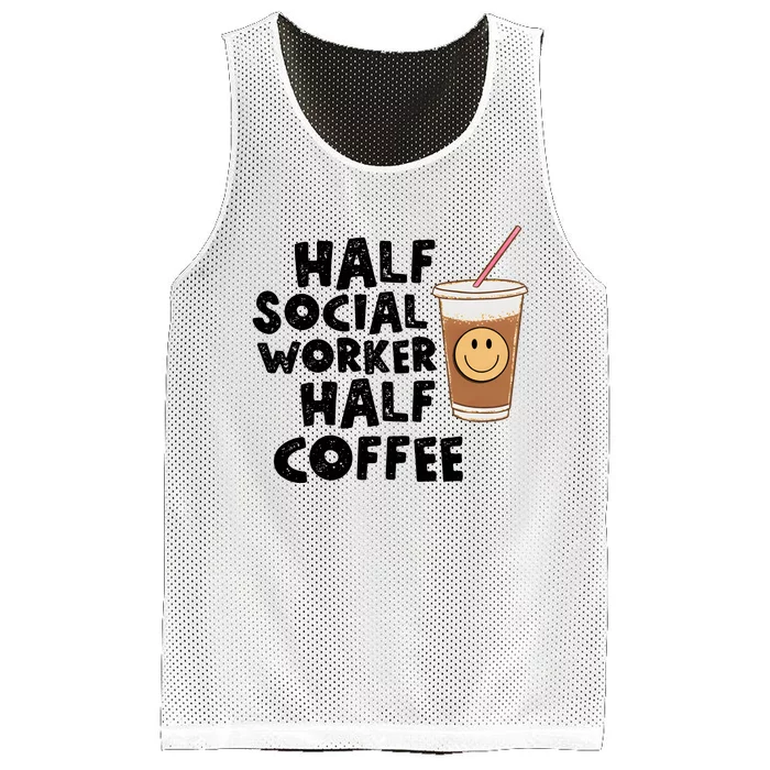 Social Worker Half Social Worker Half Coffee Mesh Reversible Basketball Jersey Tank