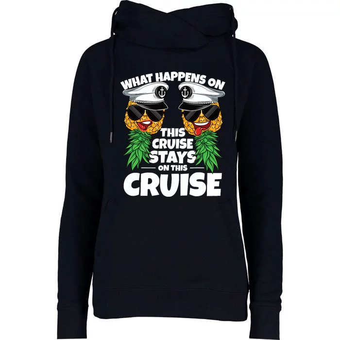 Swinger What Happens On This Cruise Stays On This Cruise Womens Funnel Neck Pullover Hood