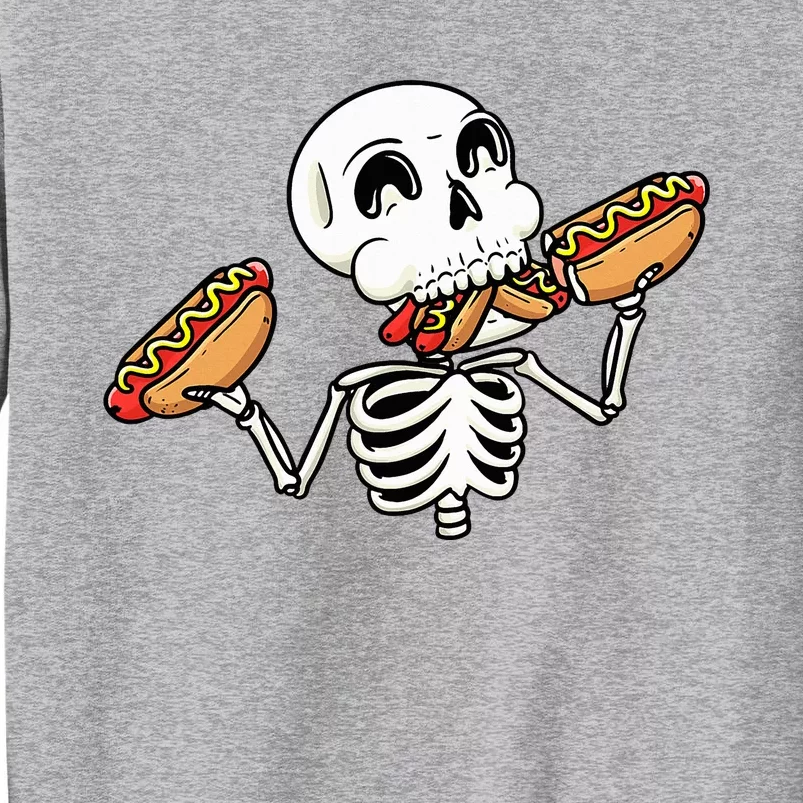 Skeleton With Hot Dogs Halloween Hotdog Lover Food Sweatshirt