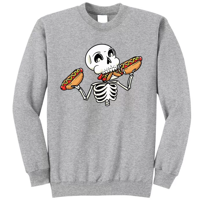 Skeleton With Hot Dogs Halloween Hotdog Lover Food Sweatshirt