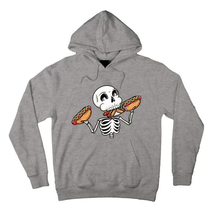 Skeleton With Hot Dogs Halloween Hotdog Lover Food Tall Hoodie