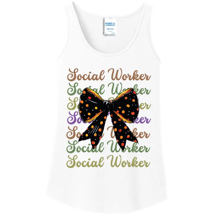 Social Worker Halloween Outfit Costume Coquette Bow Vintage Ladies Essential Tank