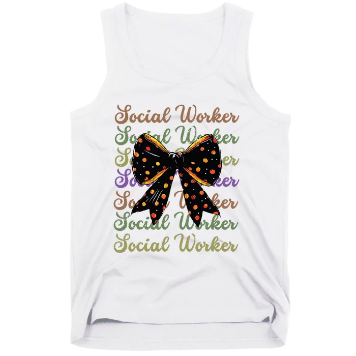 Social Worker Halloween Outfit Costume Coquette Bow Vintage Tank Top