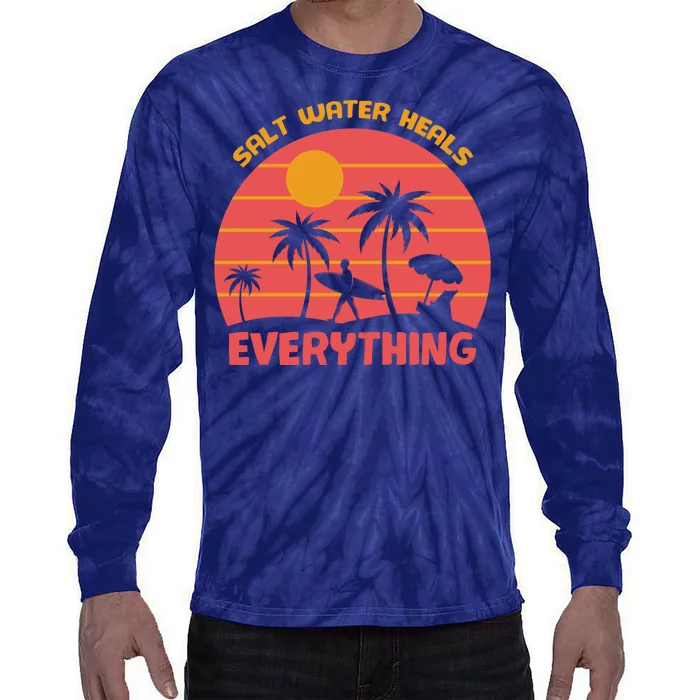 Salt Water Heals Everything Tropical Tie-Dye Long Sleeve Shirt