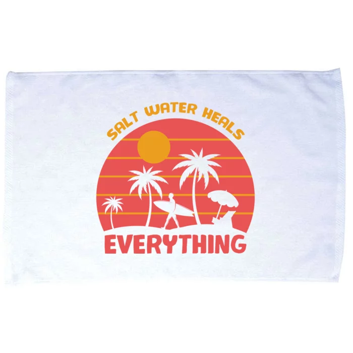 Salt Water Heals Everything Tropical Microfiber Hand Towel