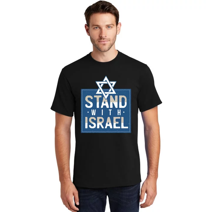 Stand With Israel Jewish Star Of David Pray For Jerusalem Tall T-Shirt