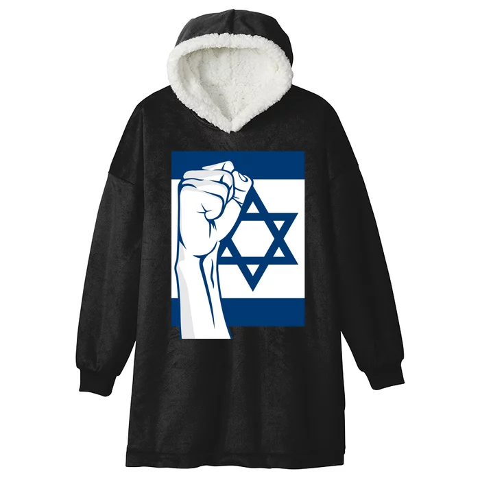 Stand With Israel Flag Hooded Wearable Blanket