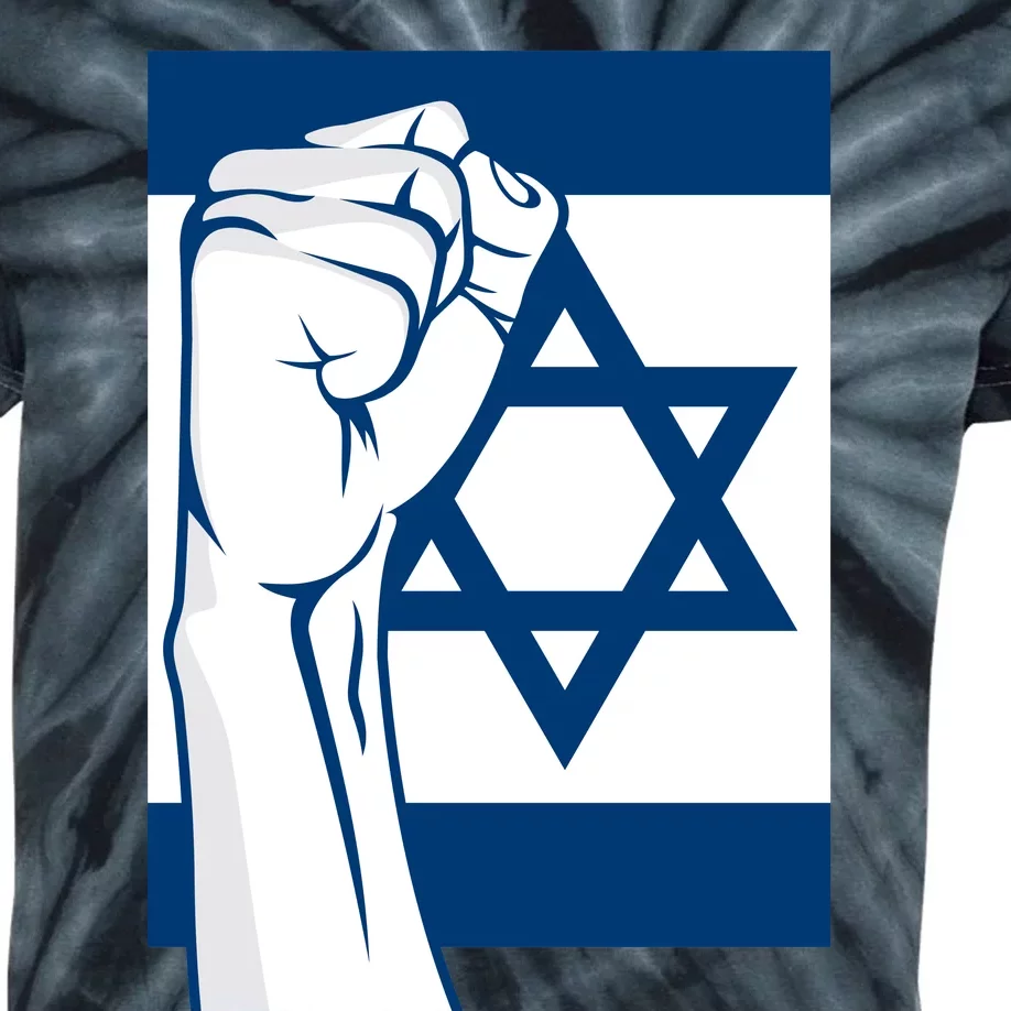 Stand With Israel Flag Kids Tie-Dye T-Shirt