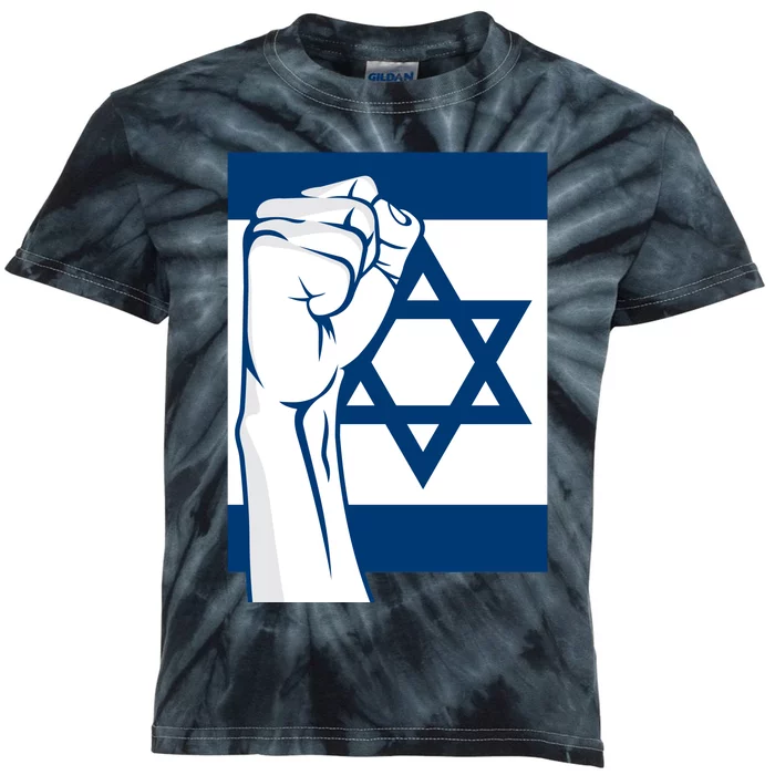 Stand With Israel Flag Kids Tie-Dye T-Shirt