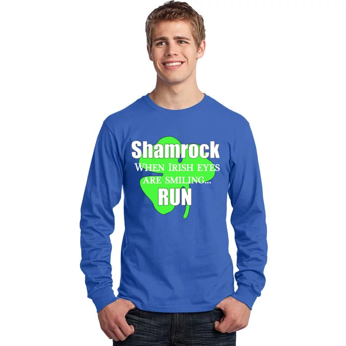 Shamrock When Irish Eyes Smiling Run Clover St Patrick Day Cool Gift Tall Long Sleeve T-Shirt