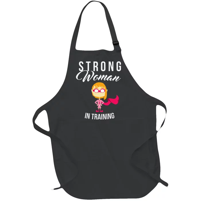 Strong Woman In Training Grl Pwr Full-Length Apron With Pocket