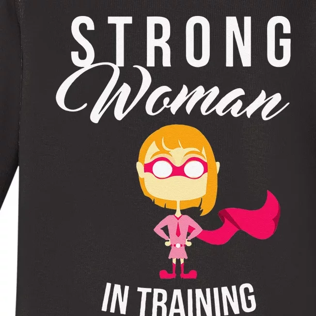 Strong Woman In Training Grl Pwr Baby Long Sleeve Bodysuit