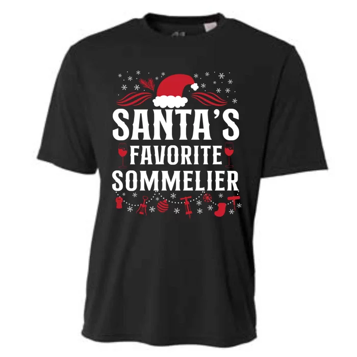 Sommelier Wine Ing Tasting Christmas Santa's Favorite Gift Cooling Performance Crew T-Shirt