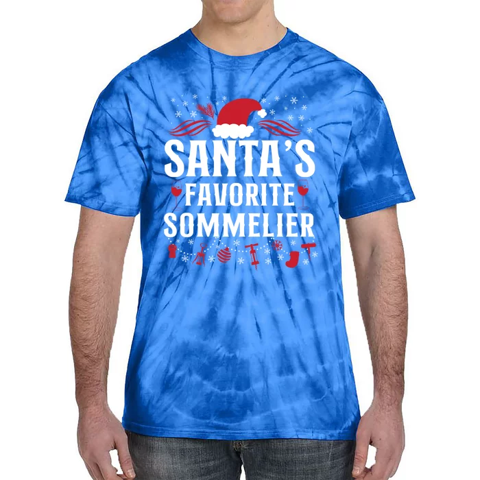 Sommelier Wine Ing Tasting Christmas Santa's Favorite Gift Tie-Dye T-Shirt