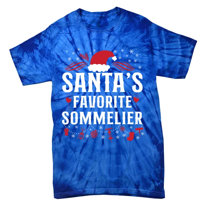 Sommelier Wine Ing Tasting Christmas Santa's Favorite Gift Tie-Dye T-Shirt