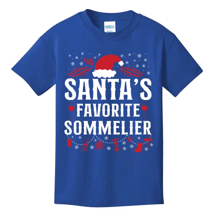 Sommelier Wine Ing Tasting Christmas Santa's Favorite Gift Kids T-Shirt