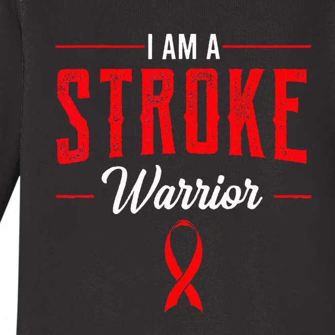 Stroke Warrior Ischemic Neurologists Red Ribbon Gift Idea Baby Long Sleeve Bodysuit