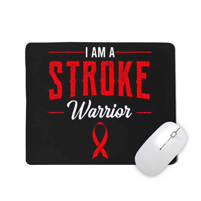 Stroke Warrior Ischemic Neurologists Red Ribbon Gift Idea Mousepad