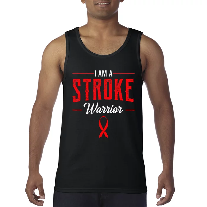 Stroke Warrior Ischemic Neurologists Red Ribbon Gift Idea Tank Top