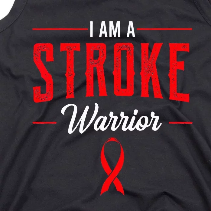 Stroke Warrior Ischemic Neurologists Red Ribbon Gift Idea Tank Top