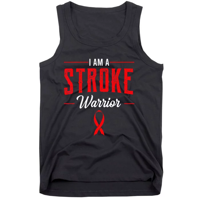 Stroke Warrior Ischemic Neurologists Red Ribbon Gift Idea Tank Top