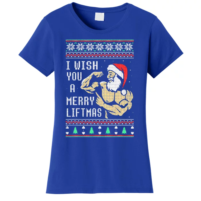 Santa Workout I Wish You A Merry Liftmas Women's T-Shirt