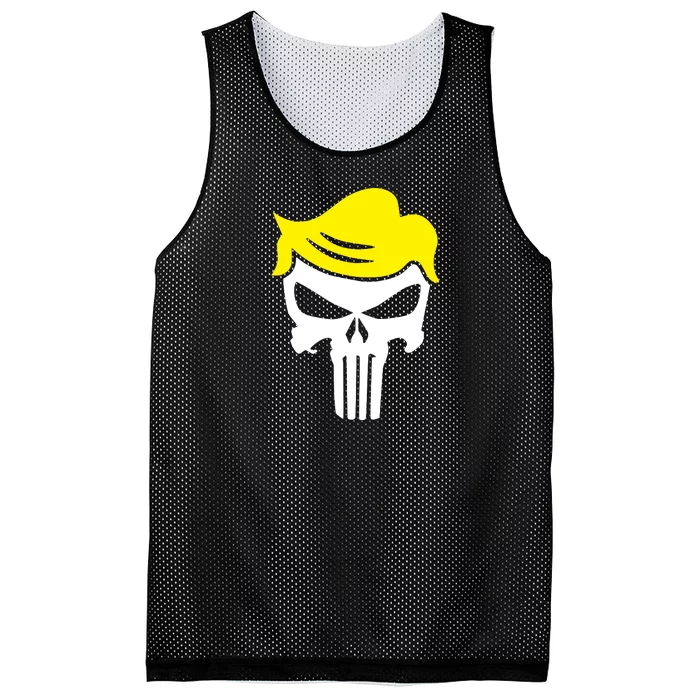 Trump Hair Skull Halloween Mesh Reversible Basketball Jersey Tank