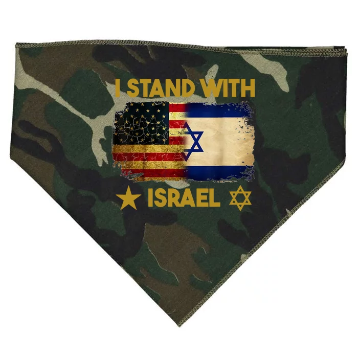 Stand With Israel Usa Flag USA-Made Doggie Bandana