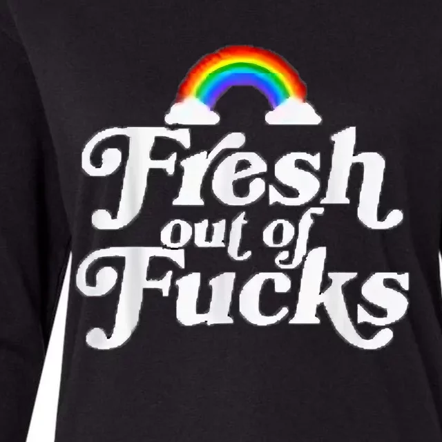 Swear Word Inappropriate Funny Adult Fresh Out Of Fucks Womens Cotton Relaxed Long Sleeve T-Shirt