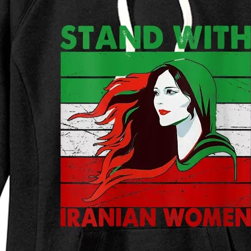 Stand With Iranian Women Iran Flag Retro Vintage Women's Fleece Hoodie