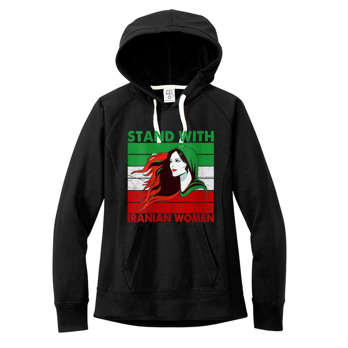 Stand With Iranian Women Iran Flag Retro Vintage Women's Fleece Hoodie