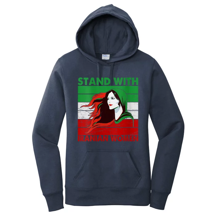 Stand With Iranian Women Iran Flag Retro Vintage Women's Pullover Hoodie