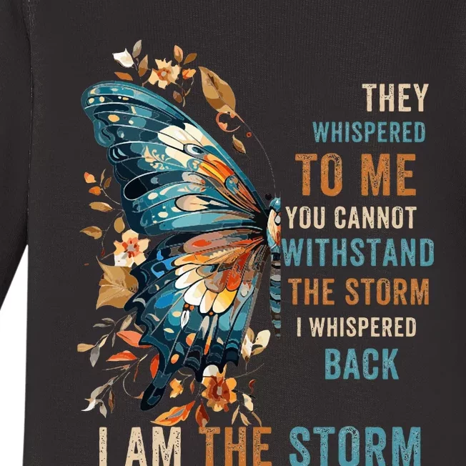 She Whispered I Am The Storm African Inspirational Peace Baby Long Sleeve Bodysuit