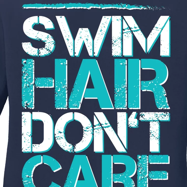 Swim Hair Don't Care Ladies Long Sleeve Shirt